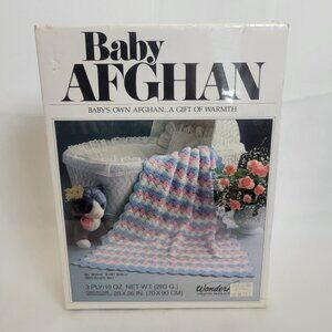 Vintage Wonder Art Baby Ripple Pastel Afghan Kit Crochet -New Sealed